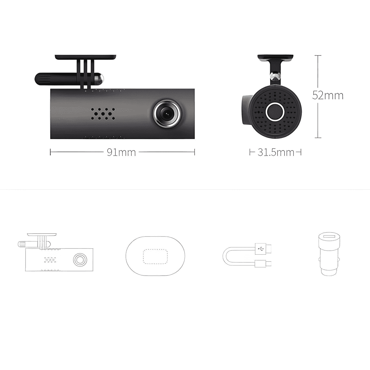 Slimme Dashcam – Full HD ,G-sensor & Spraakbesturing WiFi DVR 130 Degree Wireless.
